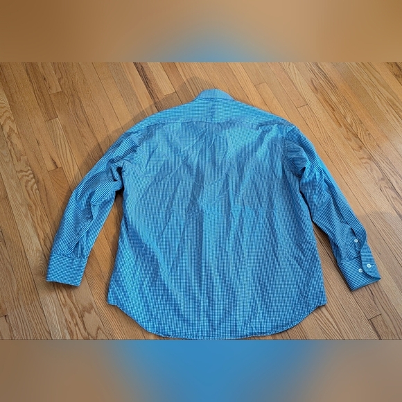 Classic Blue Checkered Men's Shirt - Picture 2 of 5